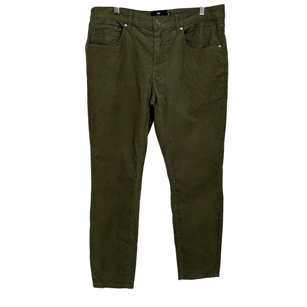 Under 510 Olive Green Corduroy Pants 33x27 Slim Stretch Casual Chinos